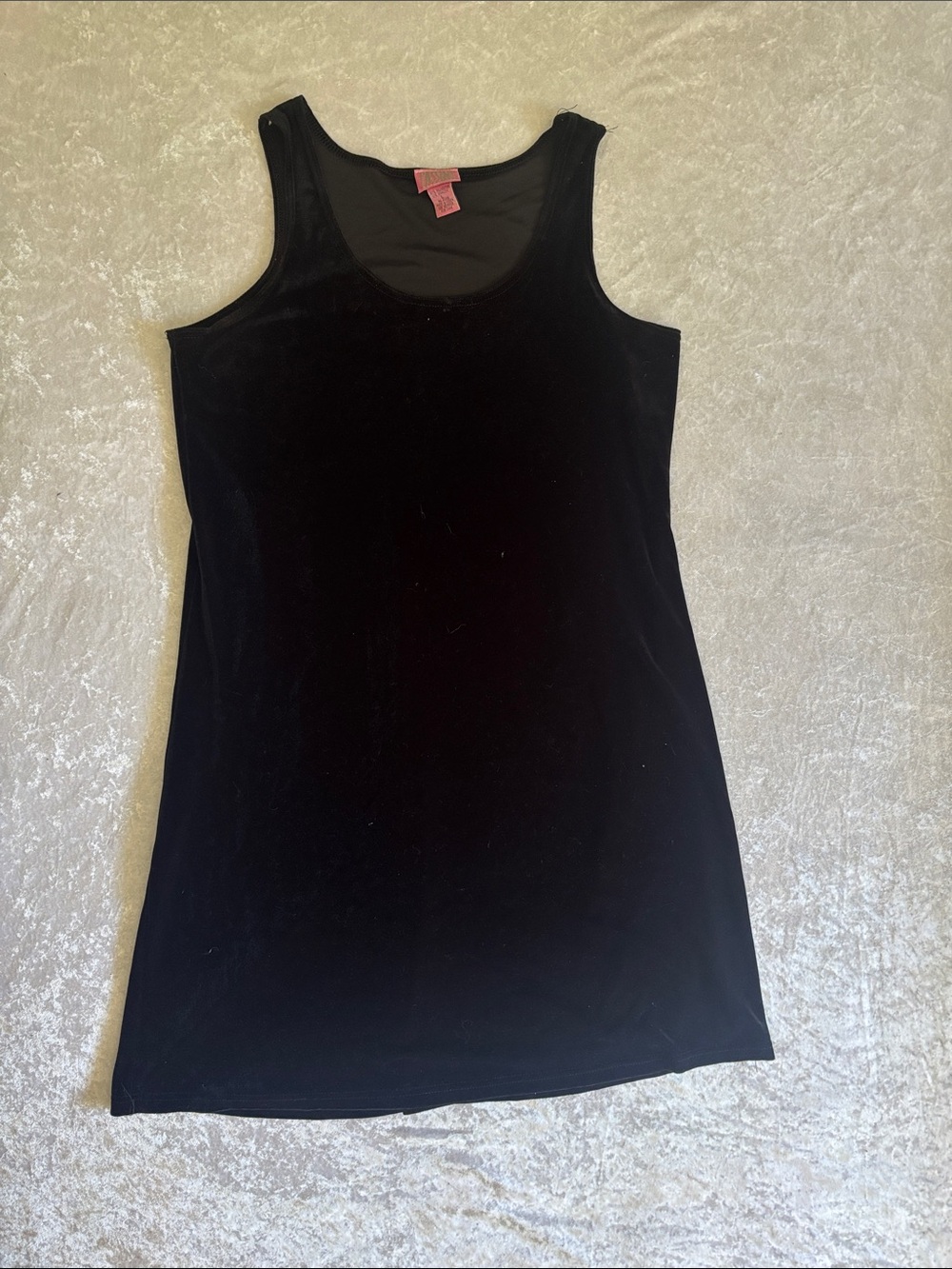 Cassini Black Velvet Sleeveless Shift Dress Women's Size L